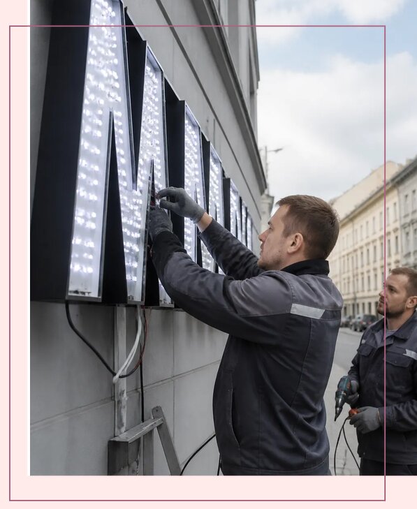 Изготовление и монтаж светодиодных LED вывесок в Чите