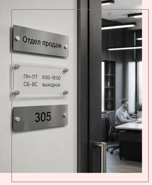 Офисные таблички на дверь в Чите по цене от 5072 р. | Аванза-Чта